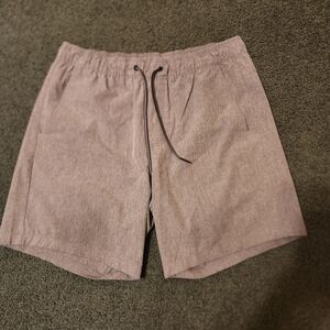 Eddie Bauer Men's Size L Athletic Pull On Shorts Gray Drawstring Hiking Camping